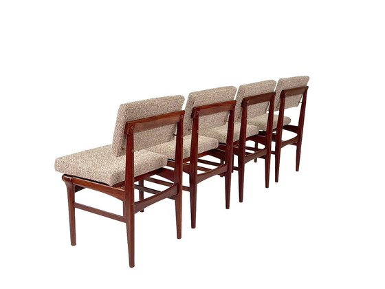 Image 1 of 4X Vintage Teak Dining Chairs Model "Uppsula" By Louis Van Teeffelen For Wébé