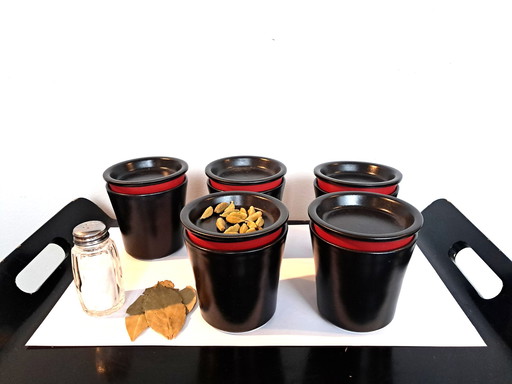 5 X Ikea Ceramic Spice Jar With Removable Lid