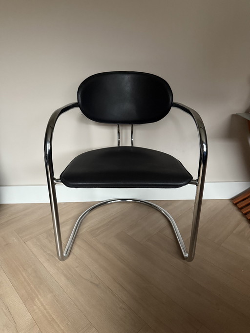 Leather Tube Frame Dining Chair