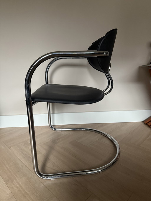 Leather Tube Frame Dining Chair