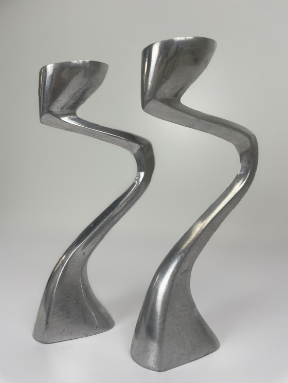 Image 1 of 2 X Arclumis / Swan Candlesticks Design Matthew Hilton