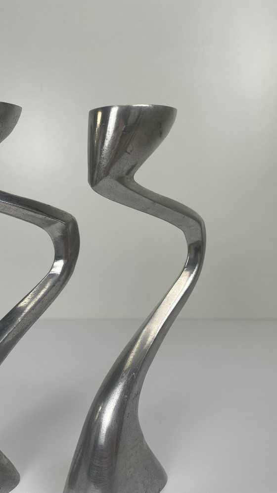 Image 1 of 2 X Arclumis / Swan Candlesticks Design Matthew Hilton