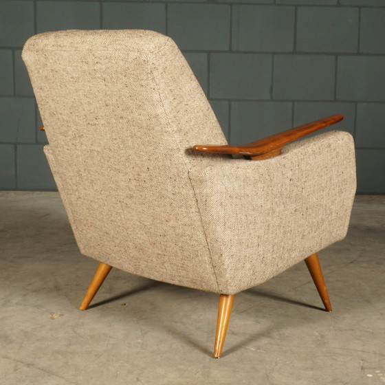 Image 1 of Vintage Club/Lounge Armchair - Wooden Armrests - 1960s