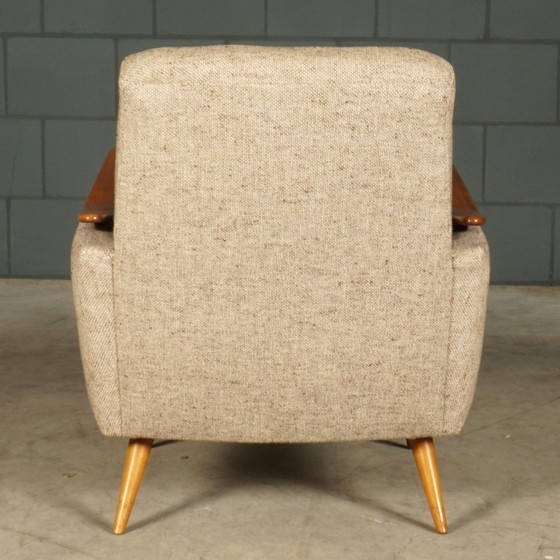 Image 1 of Vintage Club/Lounge Armchair - Wooden Armrests - 1960s