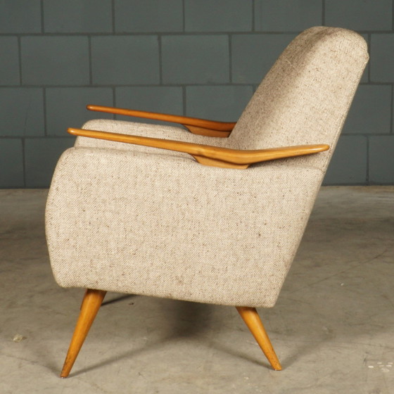 Image 1 of Vintage Club/Lounge Armchair - Wooden Armrests - 1960s
