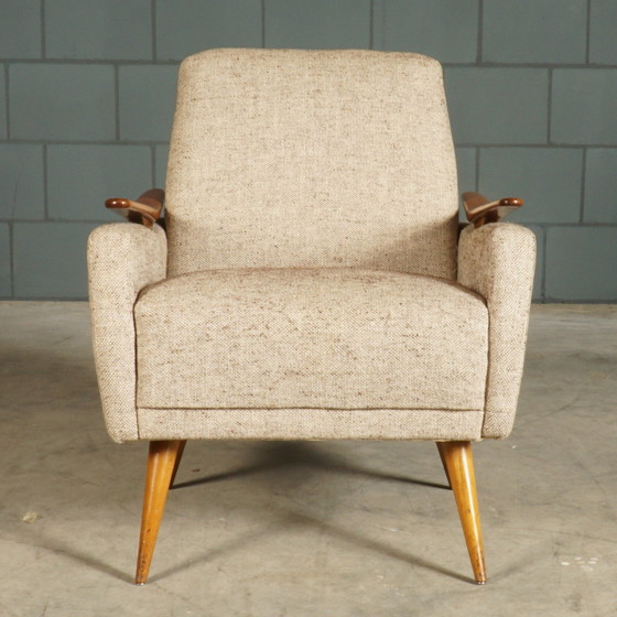 Image 1 of Vintage Club/Lounge Armchair - Wooden Armrests - 1960s