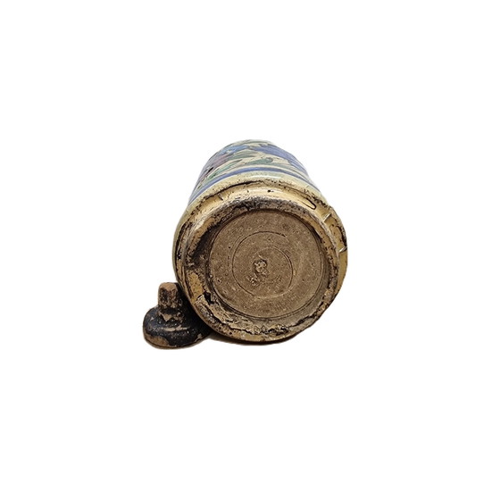 Image 1 of Antique Persian Qajar Ceramic Round Bottle, From Around 1900