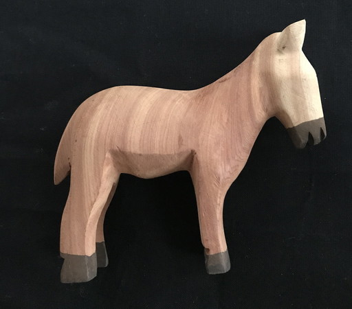 Little Donkey Carved Wood