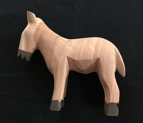 Image 1 of Little Donkey Carved Wood