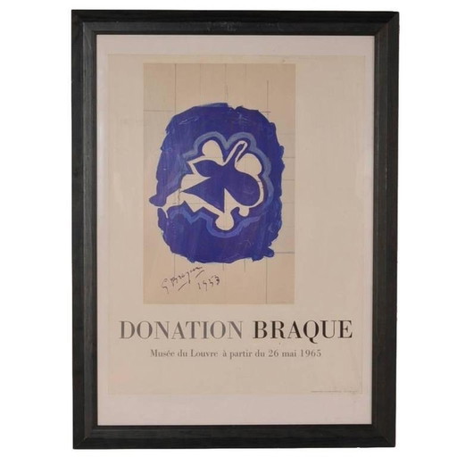 1965s Lithography by Georges Braque for Louvre Museum, Printed by Mourlot