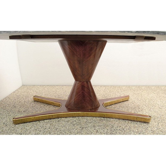 Image 1 of Vintage dining table in rosewood and marble by Vittorio Dassi for Mobili Moderni Lissone 1950