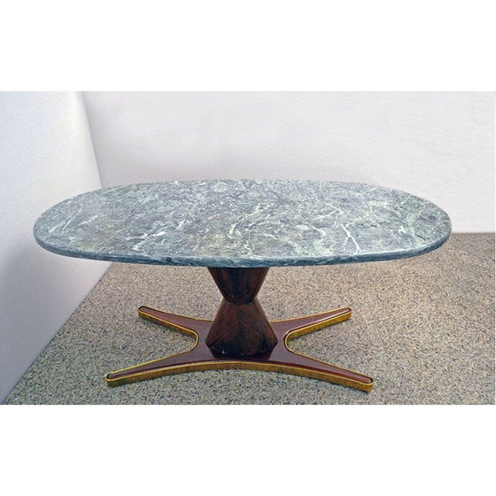 Image 1 of Vintage dining table in rosewood and marble by Vittorio Dassi for Mobili Moderni Lissone 1950