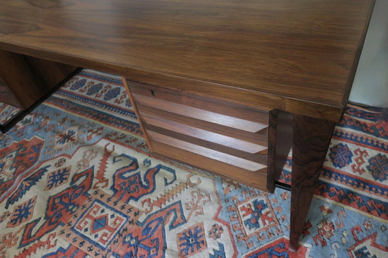 Image 1 of Kai Kristiansen For Feldballes Mobelfabrik Model 70 Rosewood Desk On Sled Base, 1960S