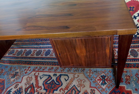 Image 1 of Kai Kristiansen For Feldballes Mobelfabrik Model 70 Rosewood Desk On Sled Base, 1960S