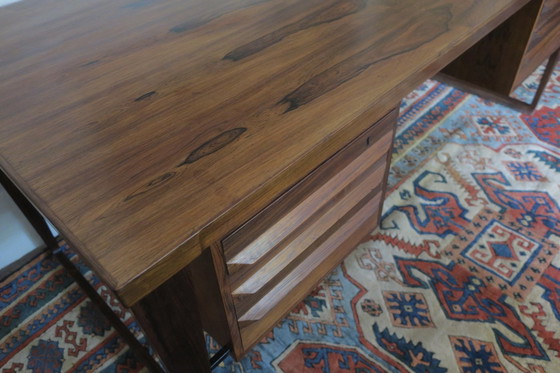 Image 1 of Kai Kristiansen For Feldballes Mobelfabrik Model 70 Rosewood Desk On Sled Base, 1960S