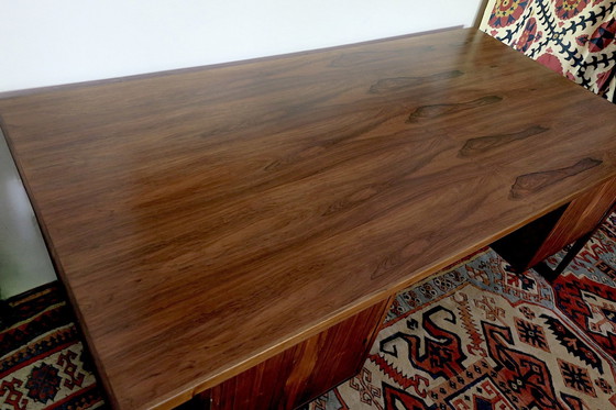 Image 1 of Kai Kristiansen For Feldballes Mobelfabrik Model 70 Rosewood Desk On Sled Base, 1960S