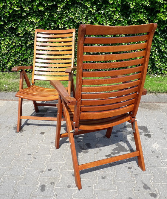 Image 1 of 2 Teak booth chairs, foldable