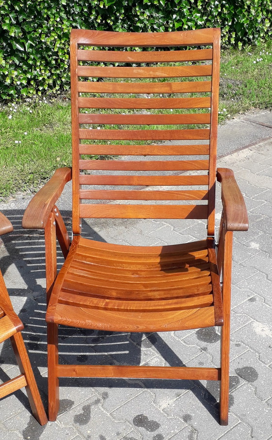 Image 1 of 2 Teak booth chairs, foldable