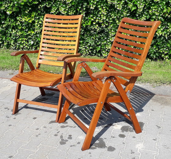 Image 1 of 2 Teak booth chairs, foldable