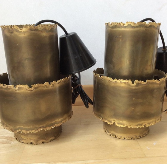 Image 1 of Brutalist brass lamp 2-set