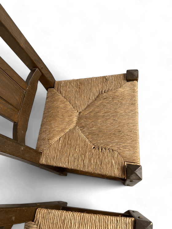 Image 1 of 4x Brutalist Dining Chairs