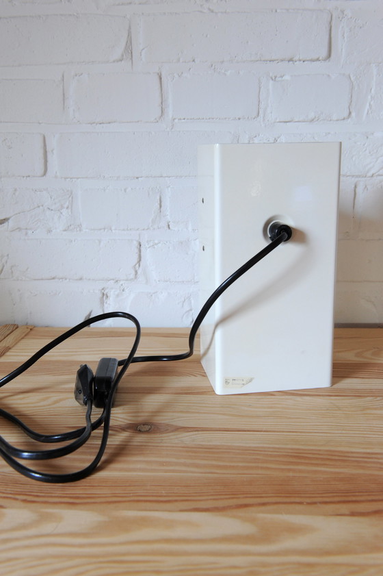 Image 1 of White Philips NTS 8 metal table lamp, mid century modern design, space age lamp