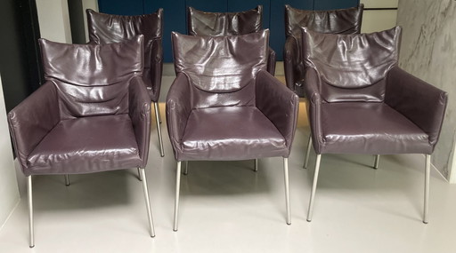 6x Label Mali Leather Chairs