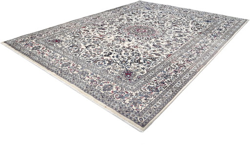 Original Hand-Knotted Persian Carpet Nain 9 La With Silk 390 X 297 Cm Top Condition