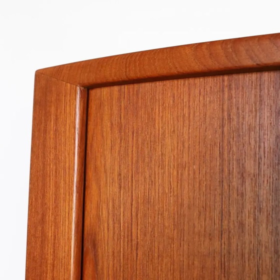 Image 1 of Johannes Andersen Corner Cabinet Bar Cabinet Teak Tambour Doors