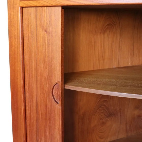 Image 1 of Johannes Andersen Corner Cabinet Bar Cabinet Teak Tambour Doors