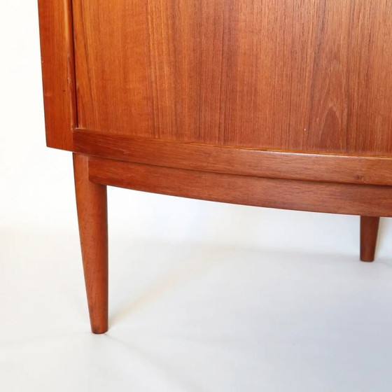 Image 1 of Johannes Andersen Corner Cabinet Bar Cabinet Teak Tambour Doors