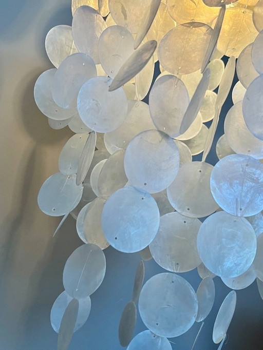 Capiz Pendant Lamp Vintage Gold Lamp Pearl Shells