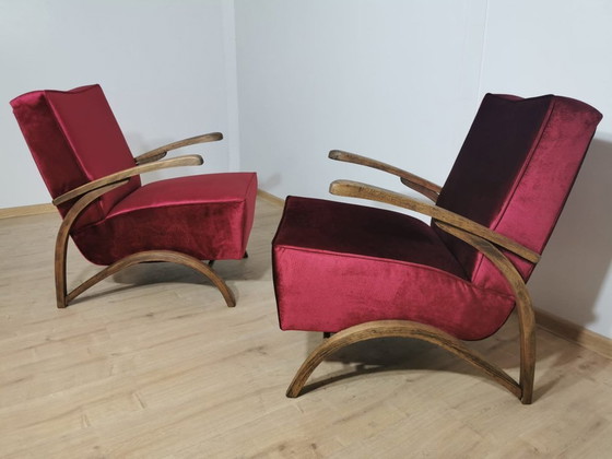 Image 1 of Art Deco Armchairs By Jindrich Halabala, Set Of 2