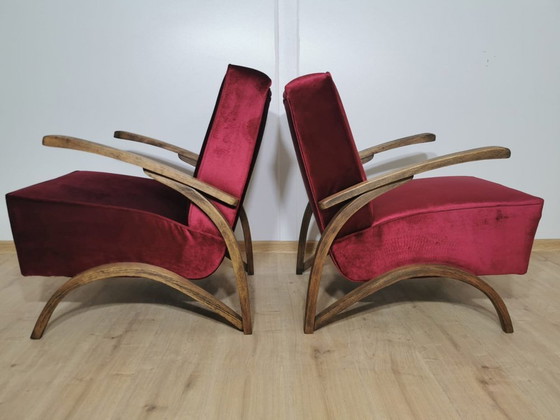 Image 1 of Art Deco Armchairs By Jindrich Halabala, Set Of 2