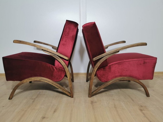 Image 1 of Art Deco Armchairs By Jindrich Halabala, Set Of 2