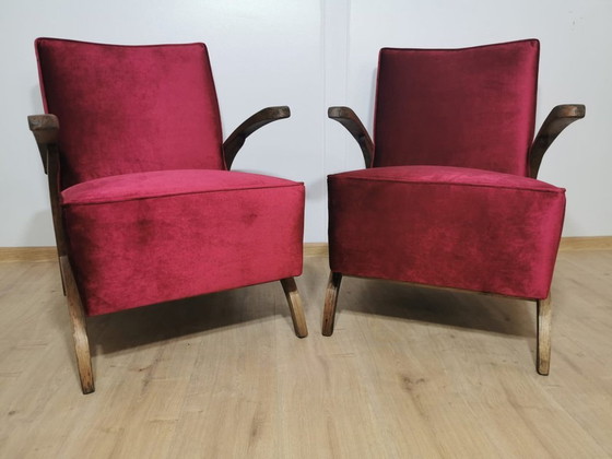 Image 1 of Art Deco Armchairs By Jindrich Halabala, Set Of 2