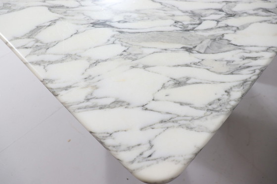 Image 1 of Mid - Century dining table with Carrara marble top, Italy, 1970s