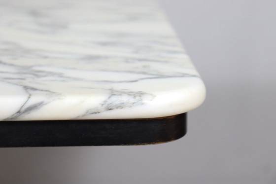 Image 1 of Mid - Century dining table with Carrara marble top, Italy, 1970s