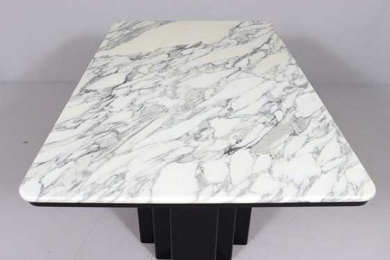 Image 1 of Mid - Century dining table with Carrara marble top, Italy, 1970s