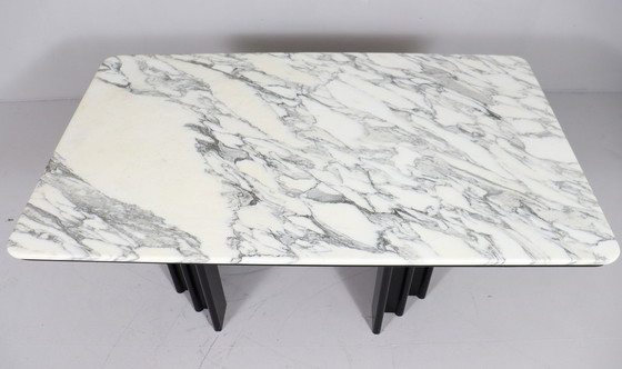 Image 1 of Mid - Century dining table with Carrara marble top, Italy, 1970s