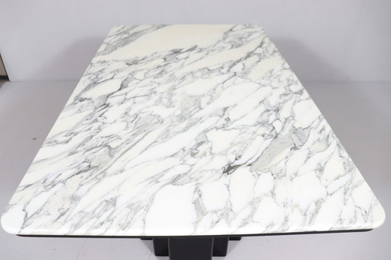 Image 1 of Mid - Century dining table with Carrara marble top, Italy, 1970s