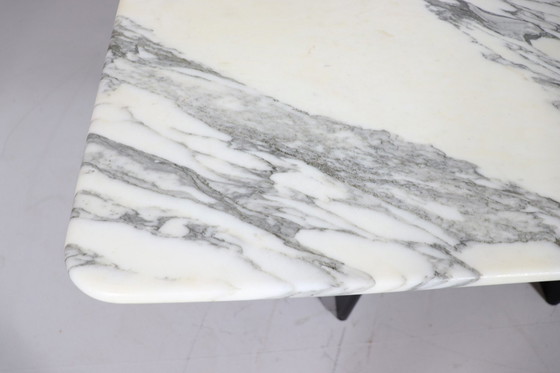 Image 1 of Mid - Century dining table with Carrara marble top, Italy, 1970s