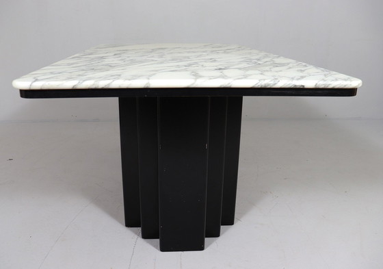 Image 1 of Mid - Century dining table with Carrara marble top, Italy, 1970s