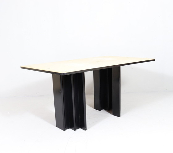 Image 1 of Mid - Century dining table with Carrara marble top, Italy, 1970s