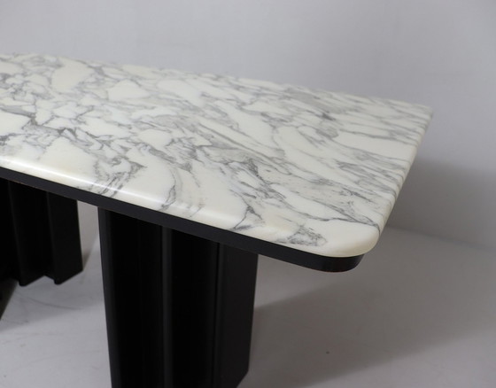 Image 1 of Mid - Century dining table with Carrara marble top, Italy, 1970s