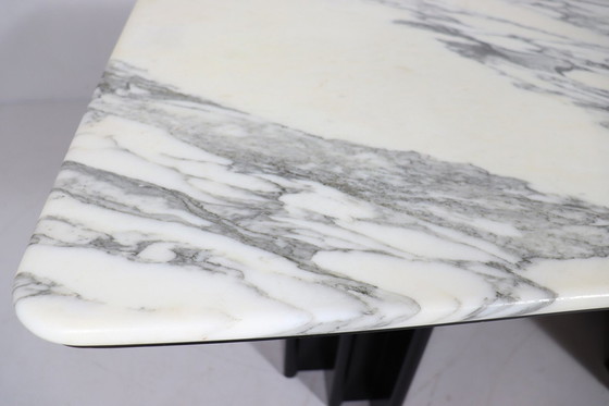 Image 1 of Mid - Century dining table with Carrara marble top, Italy, 1970s