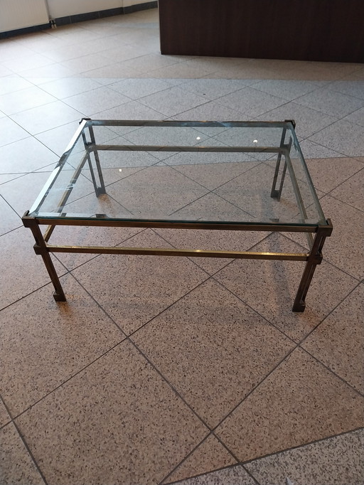 1 x Table basse en laiton des années 1970 par Peter Ghyczy 103 x 78 x 45cm