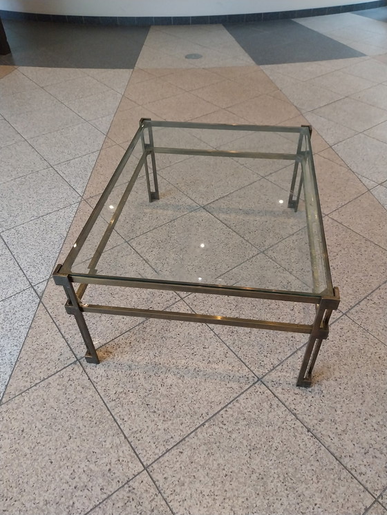 Image 1 of 1 x Table basse en laiton des années 1970 par Peter Ghyczy 103 x 78 x 45cm