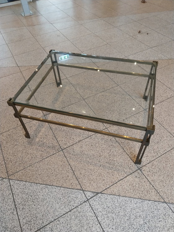 Image 1 of 1 x Table basse en laiton des années 1970 par Peter Ghyczy 103 x 78 x 45cm