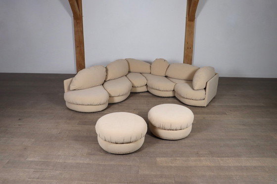 Image 1 of Sculptural Sofa in Beige by Wiener Werkstätte, Austria 1970s